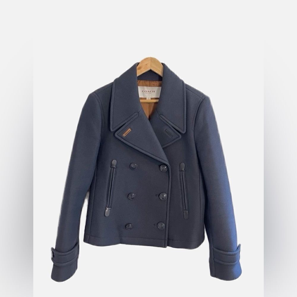 Coach Navy Peacoat with a nautical style. Medium